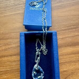 Swarovski Silver Necklace with Clear Crystal Drop